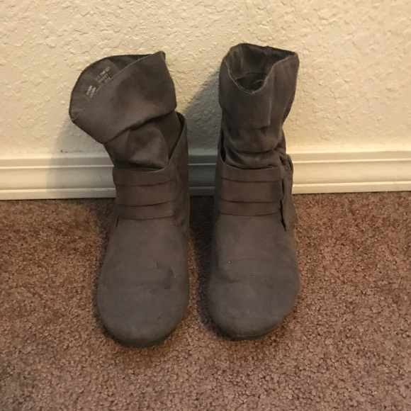 Gray Ankle Boots - Picture 2 of 2